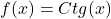 \[f(x)=Ctg(x)\]
