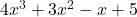 4x^3 + 3x^2 - x + 5