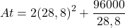 \[At=2(28,8)^{2}+\frac{96000}{28,8}\]