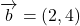 Rendered by QuickLaTeX.com \overrightarrow{b} = (2, 4)